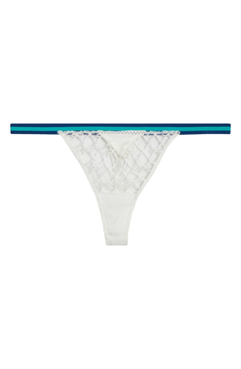 Fleur Du Mal Serena Net Thong, Alternate, color, Ivory