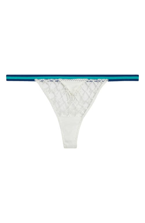 Fleur Du Mal Serena Net Thong In White