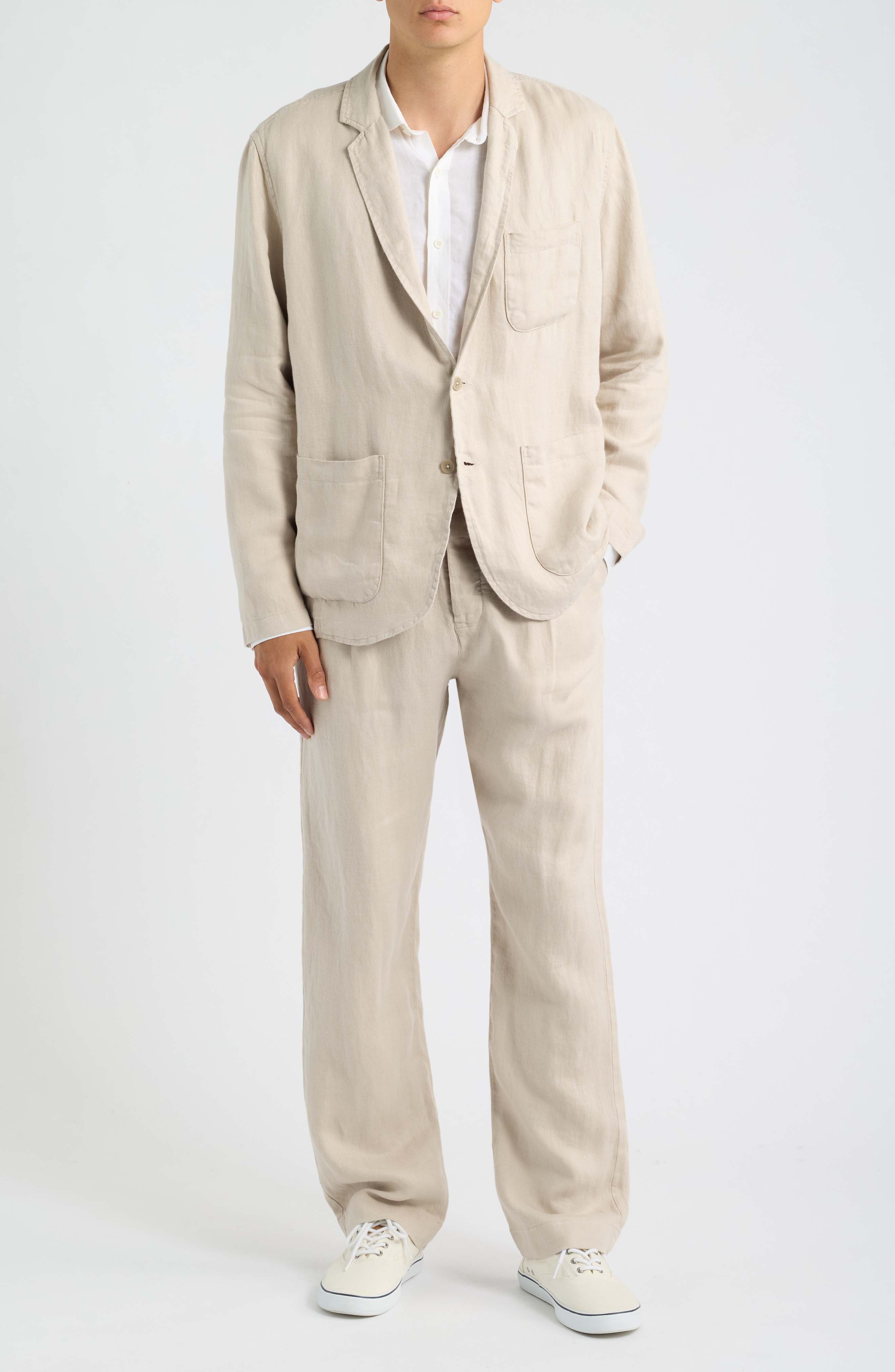 ALEX CRANE Alta Pleated Linen Trousers (Men) | Nordstrom