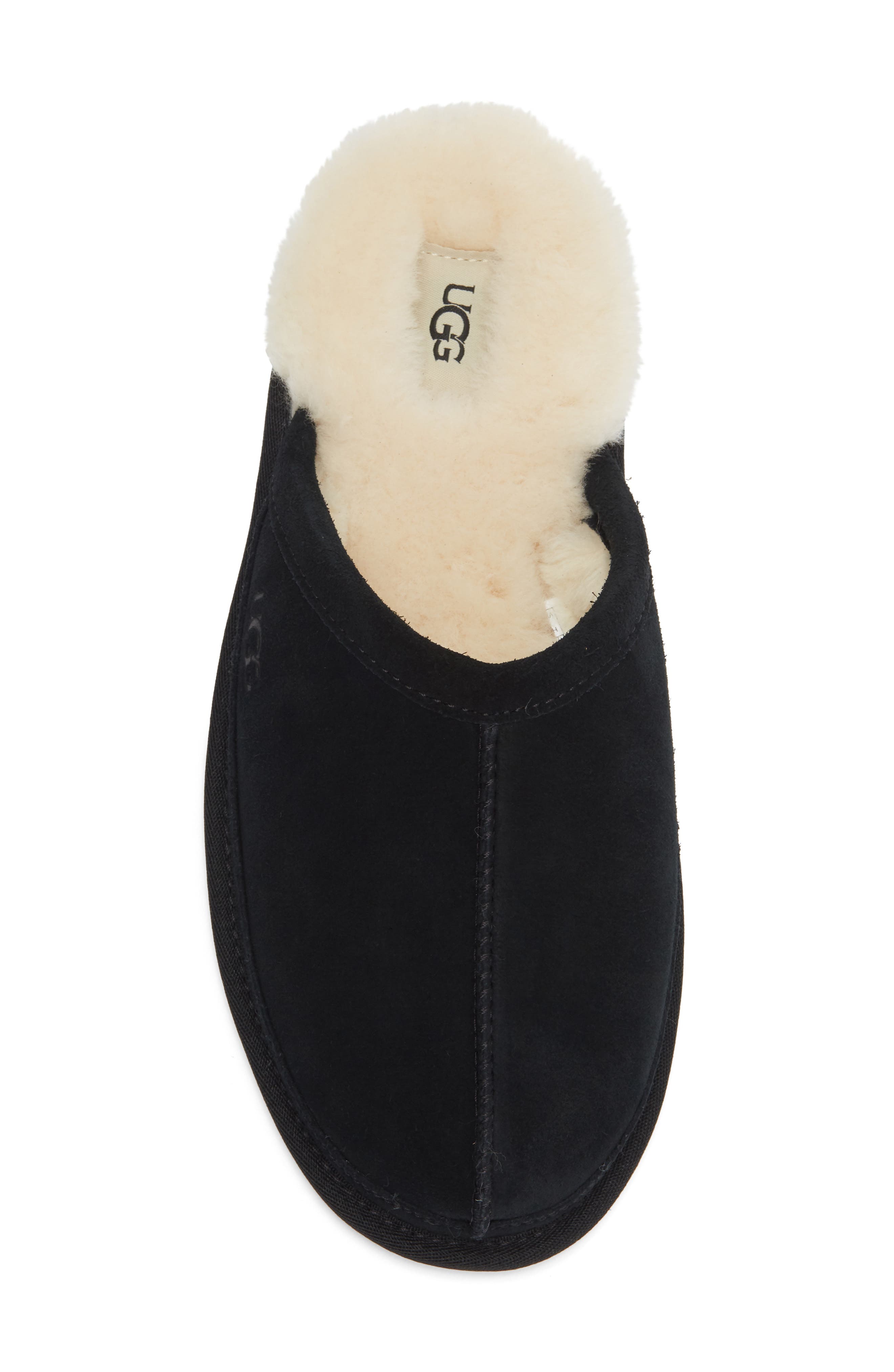 Vanwyn Faux Shearling Scuff Slipper, Alternate, color, BLACK
