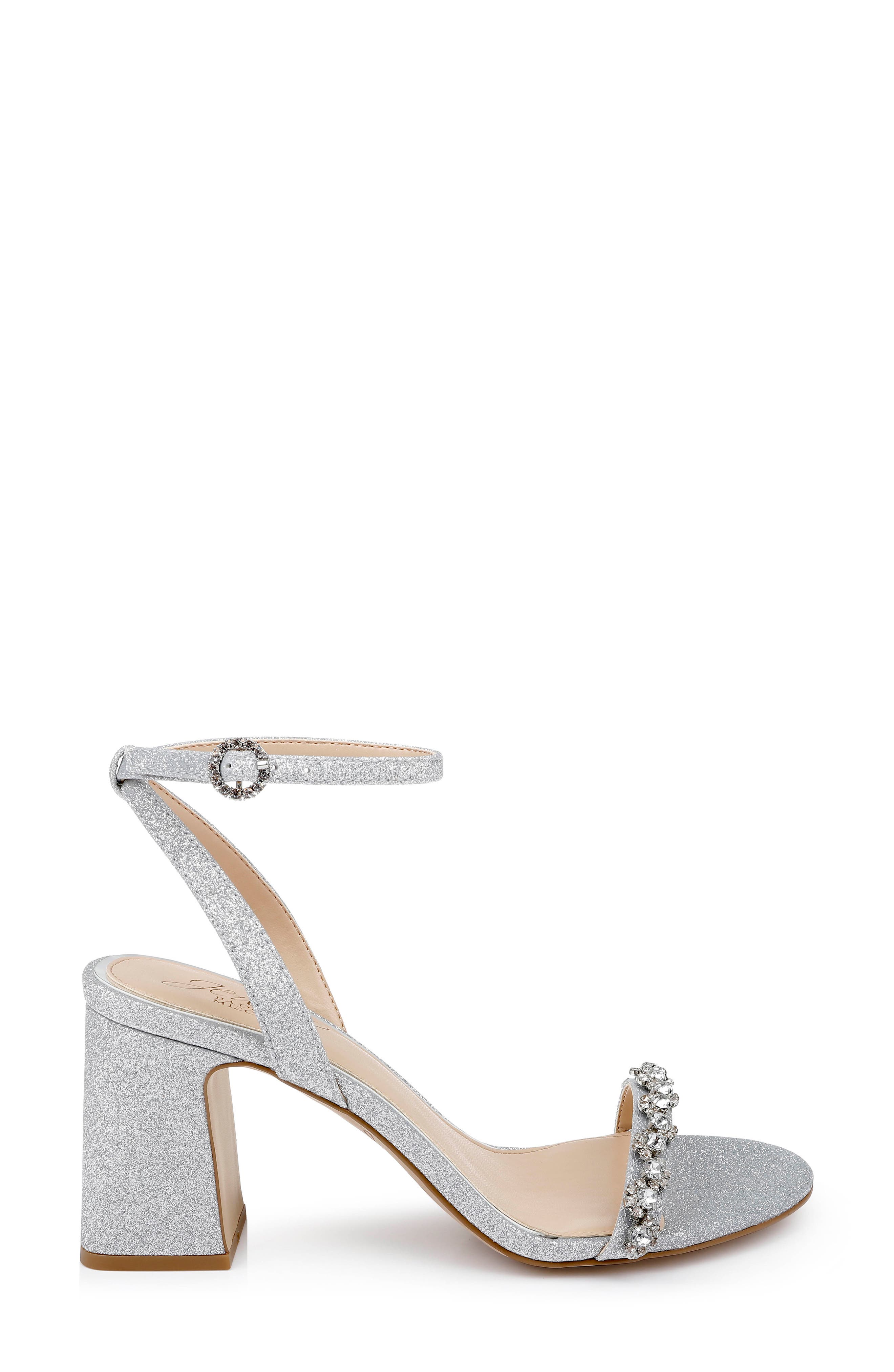 Jewel Badgley Mischka Alyna Metallic Ankle Strap Sandal, Alternate, color, 