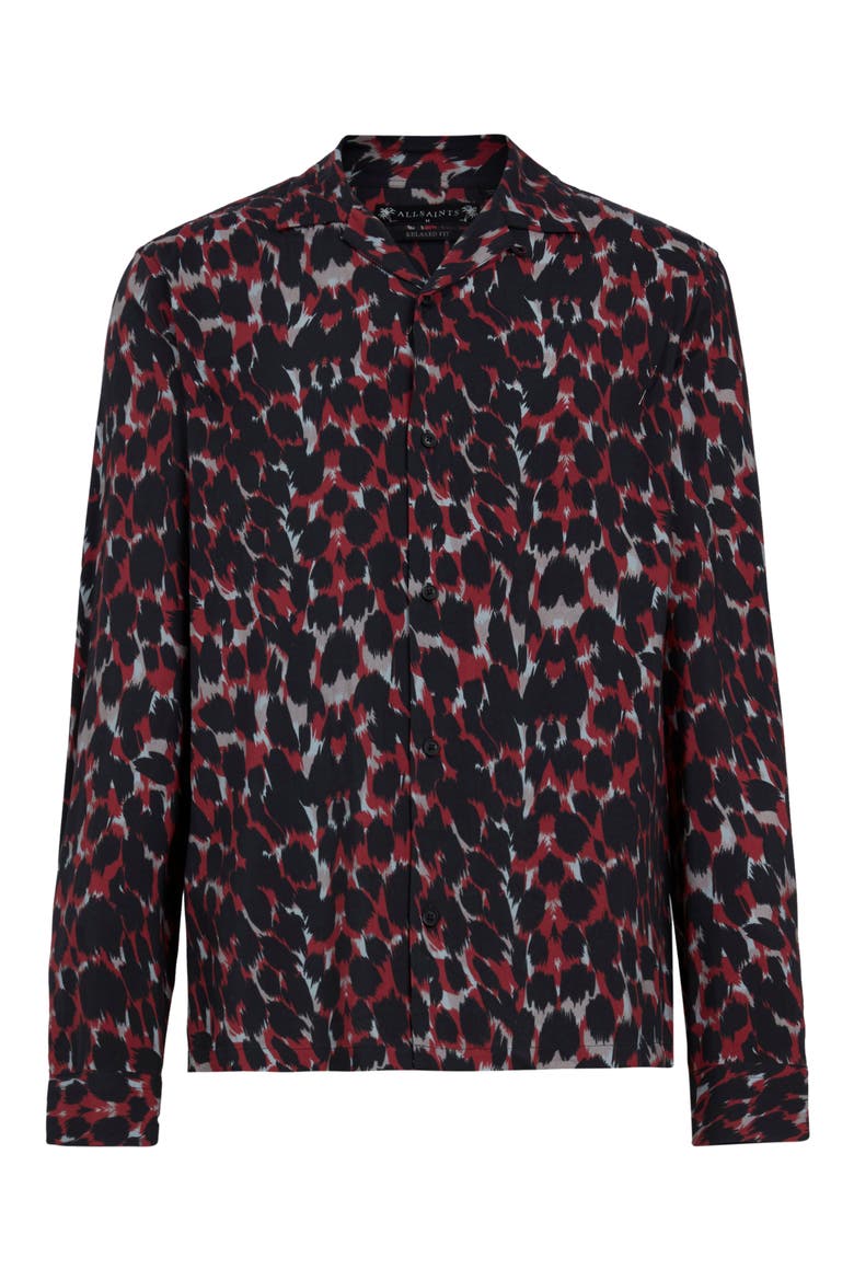 Jackson Print Button-Up Shirt, Alternate, color, RED
