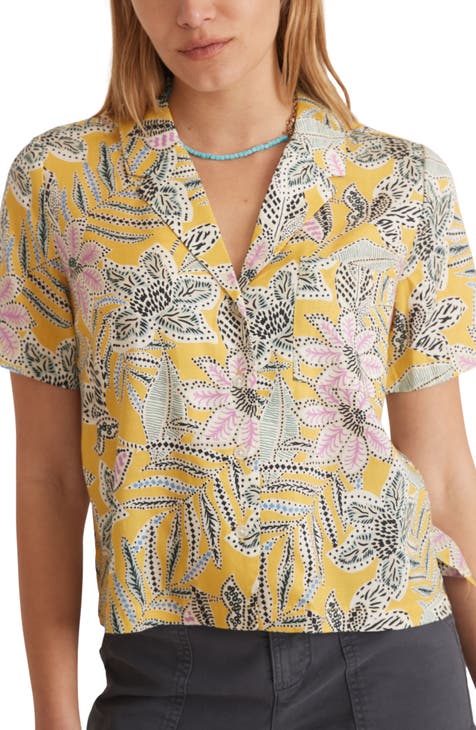 Lucy Floral Short Sleeve Button-Up Camp Shirt