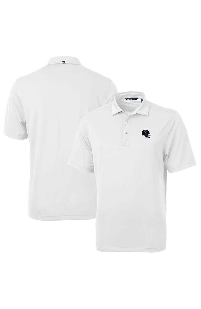 Cutter & Buck Men's Cutter & Buck  White Chicago Bears Helmet Virtue Eco Pique Recycled Polo, Main, color, 
