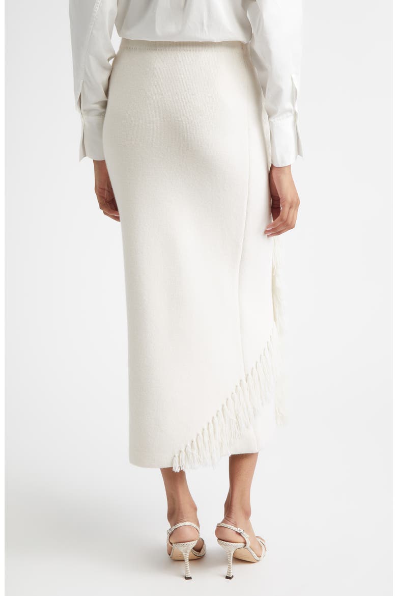 Hestia Fringe Wool Blend Sweater Skirt, Alternate, color, SNOW WHITE