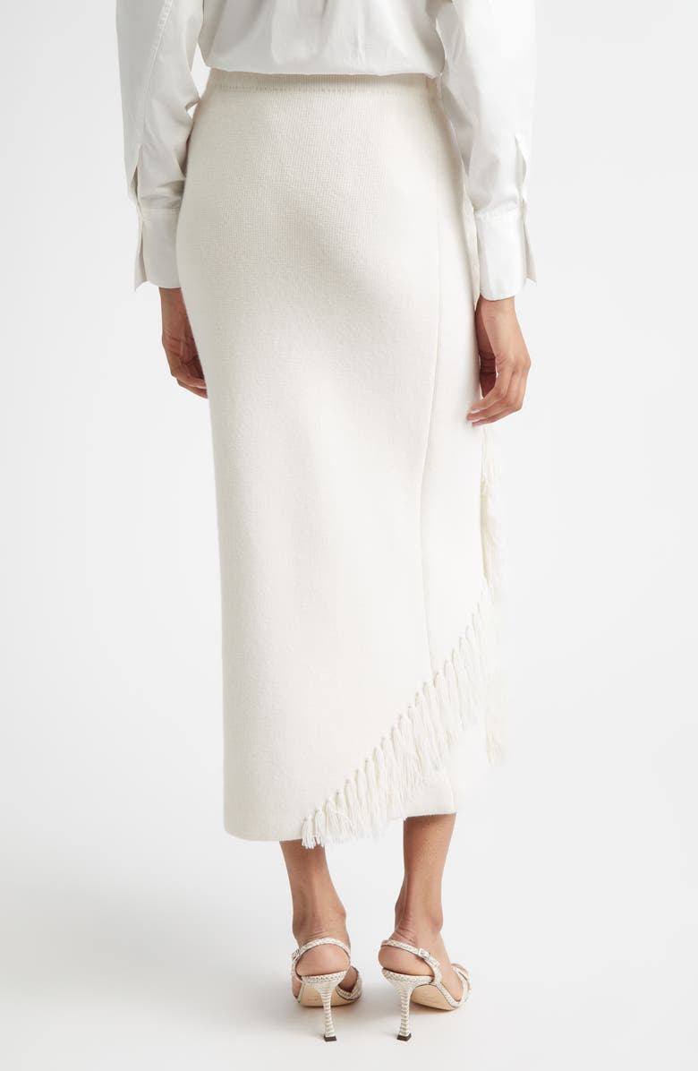 Derek Lam 10 Crosby Hestia Fringe Wool Blend Sweater Skirt, Alternate, color, Snow White