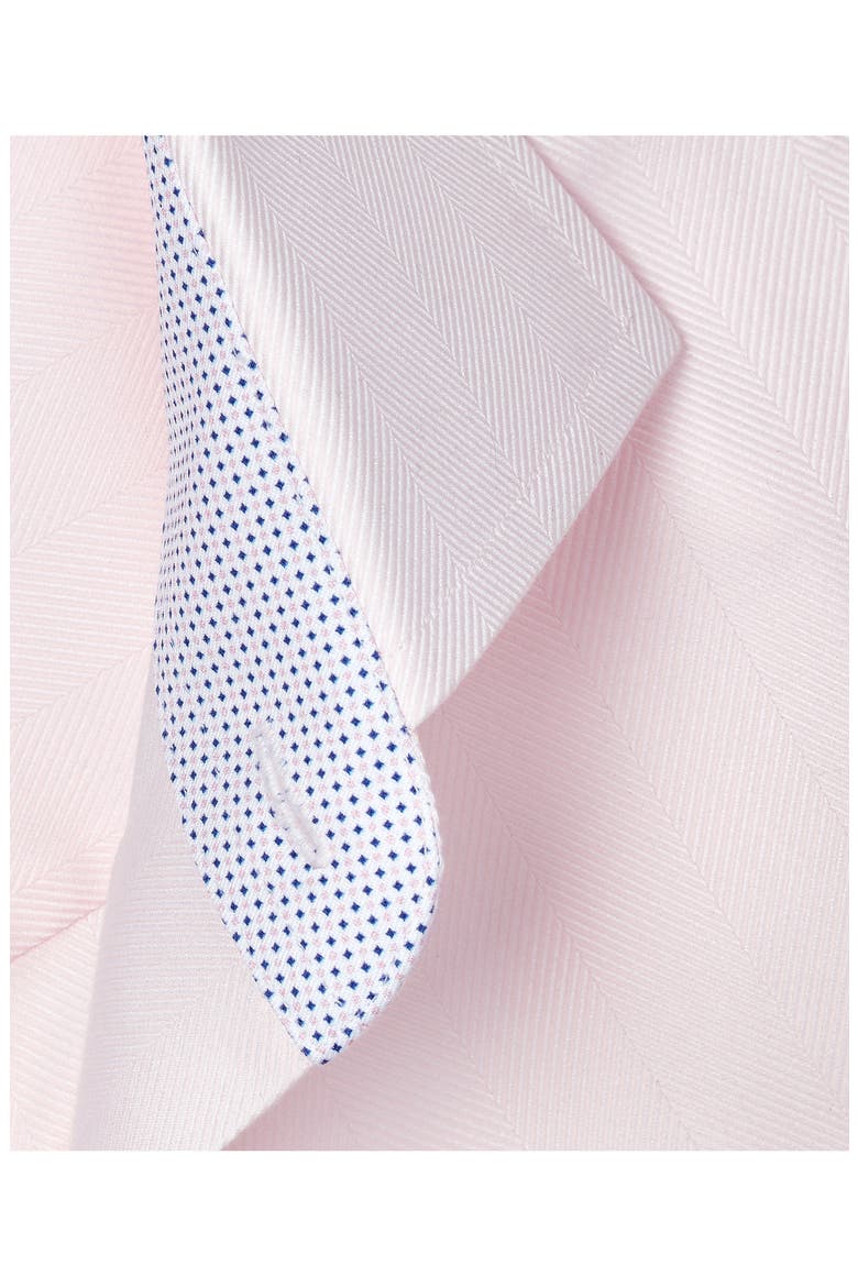 Trim Fit Herringbone Cotton Dress Shirt, Alternate, color, PINK