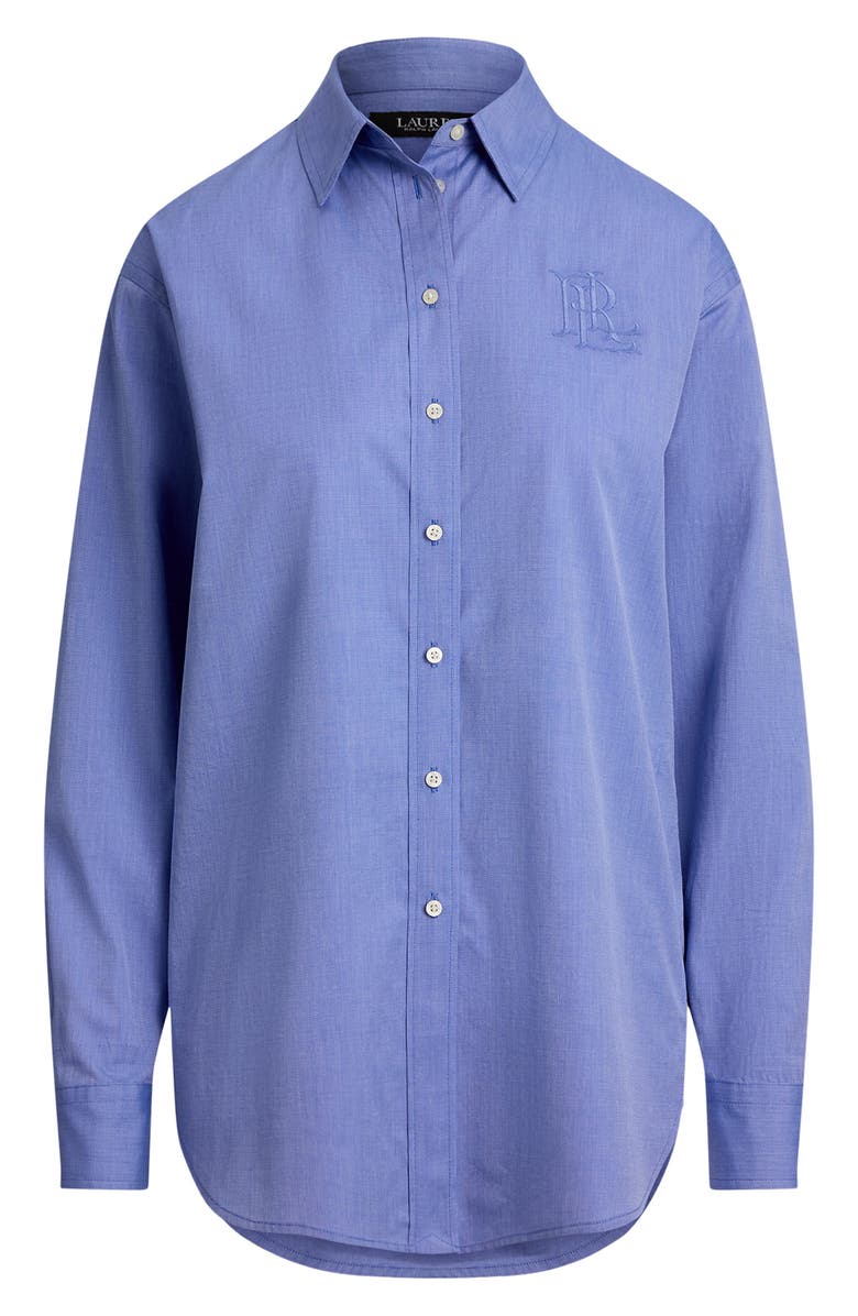 Lauren Ralph Lauren Relaxed Fit Cotton Button-Up Shirt, Alternate, color, Blue