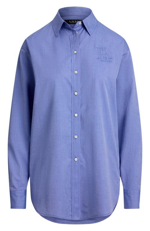 Ralph Lauren Women's End On End Kott Long Sleeve Relaxed Fit Shirt In Blue