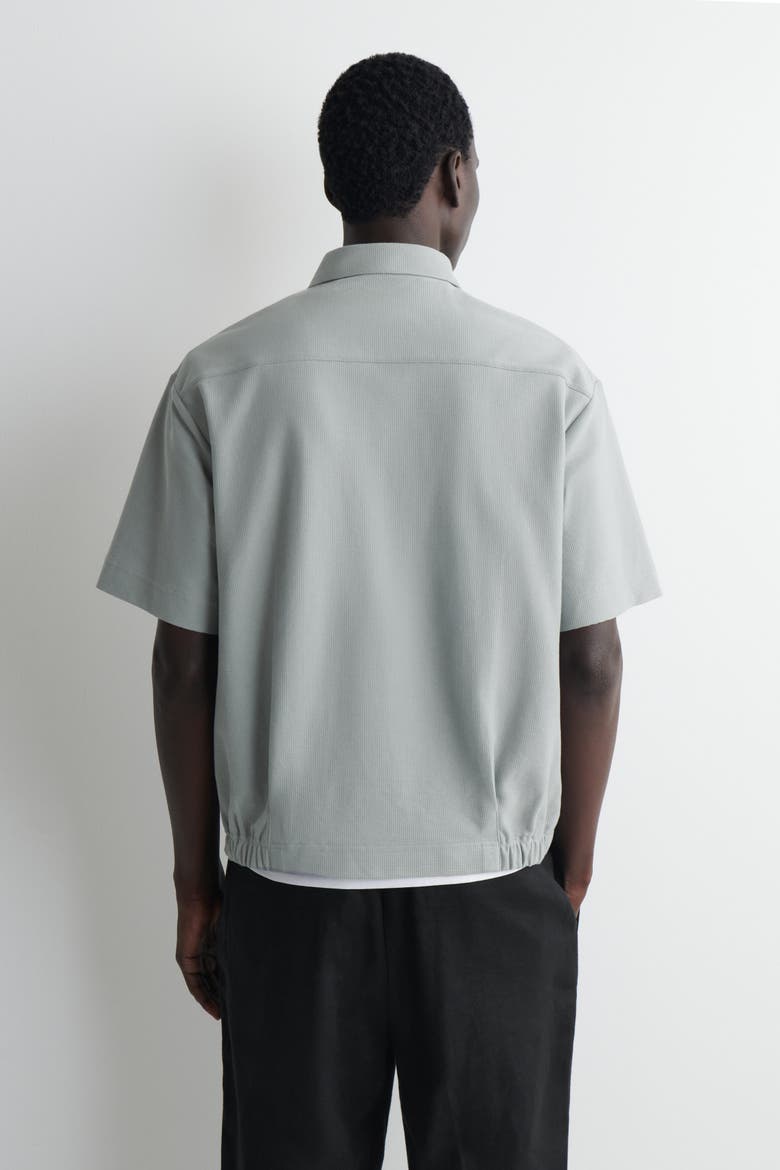 Cotton-piqué Popover Shirt, Alternate, color, GRAY