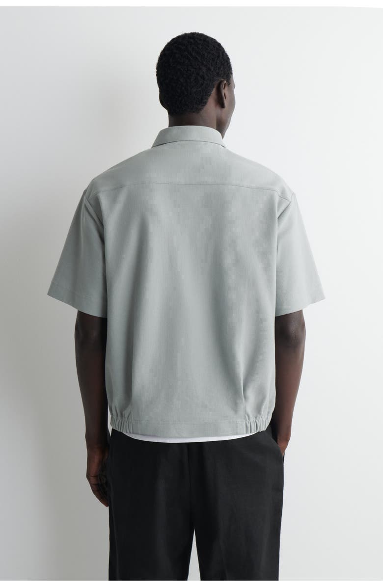 COS Cotton-piqué Popover Shirt, Alternate, color, Gray