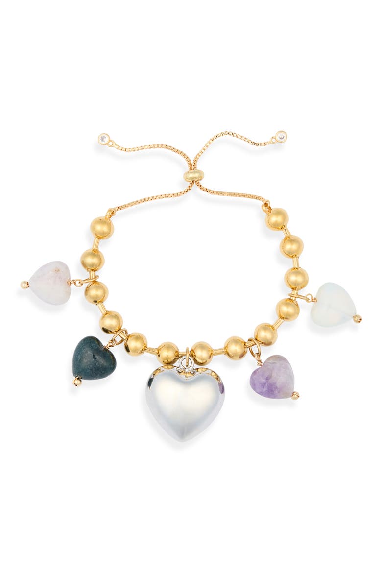 Madison Heart Charm Slider Bracelet, Main, color, GOLD