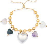 EYE CANDY LOS ANGELES Madison Heart Charm Slider Bracelet