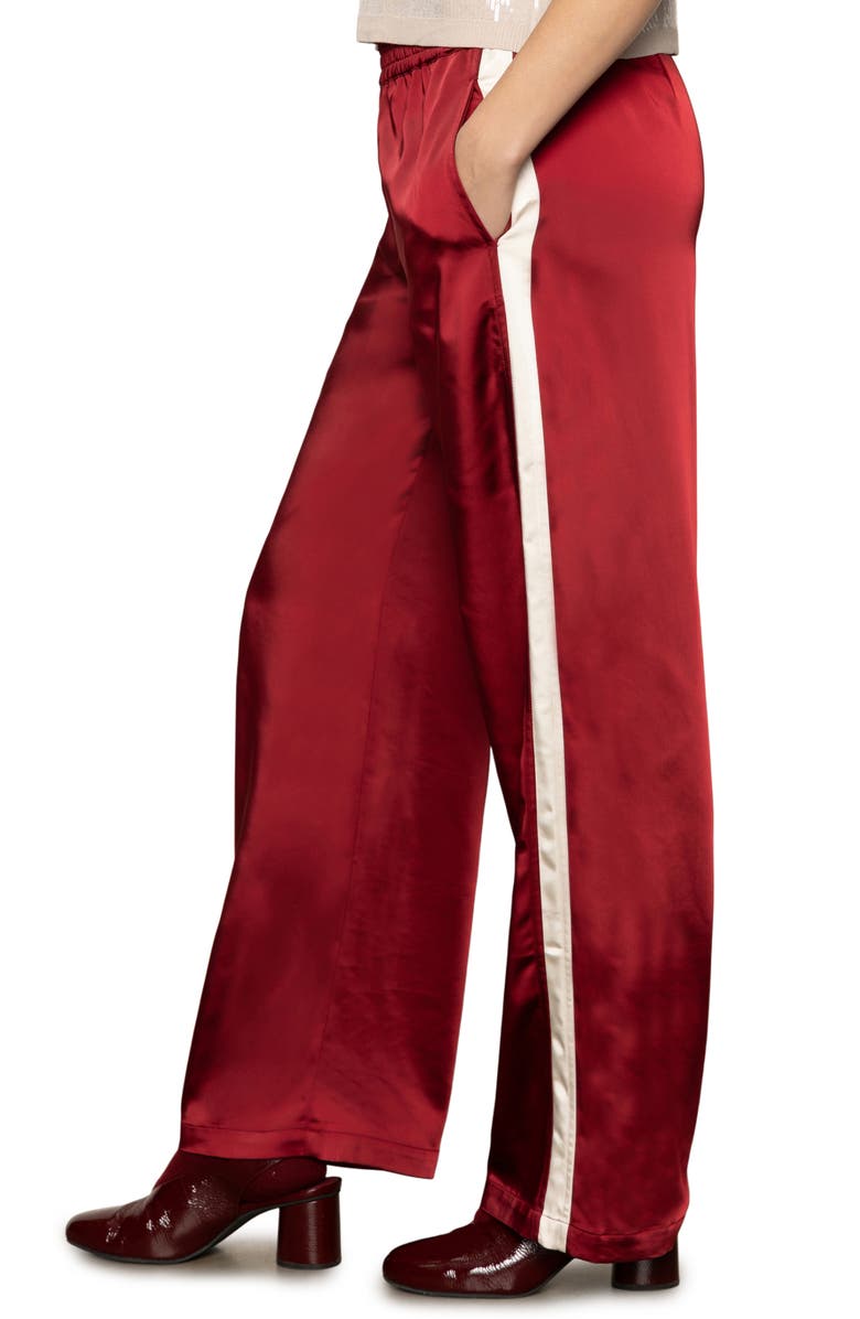 Sanctuary Satin Track Pants, Alternate, color, Crimson
