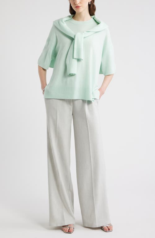 Nordstrom Short Sleeve Cashmere Sweater In Green