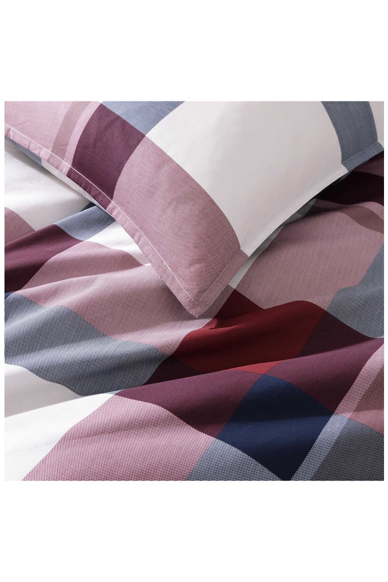 Prospect Park Plaid Cotton Percale Comforter & Shams Set, Alternate, color, EGGSHELL WHITE/ BLUE/ RED