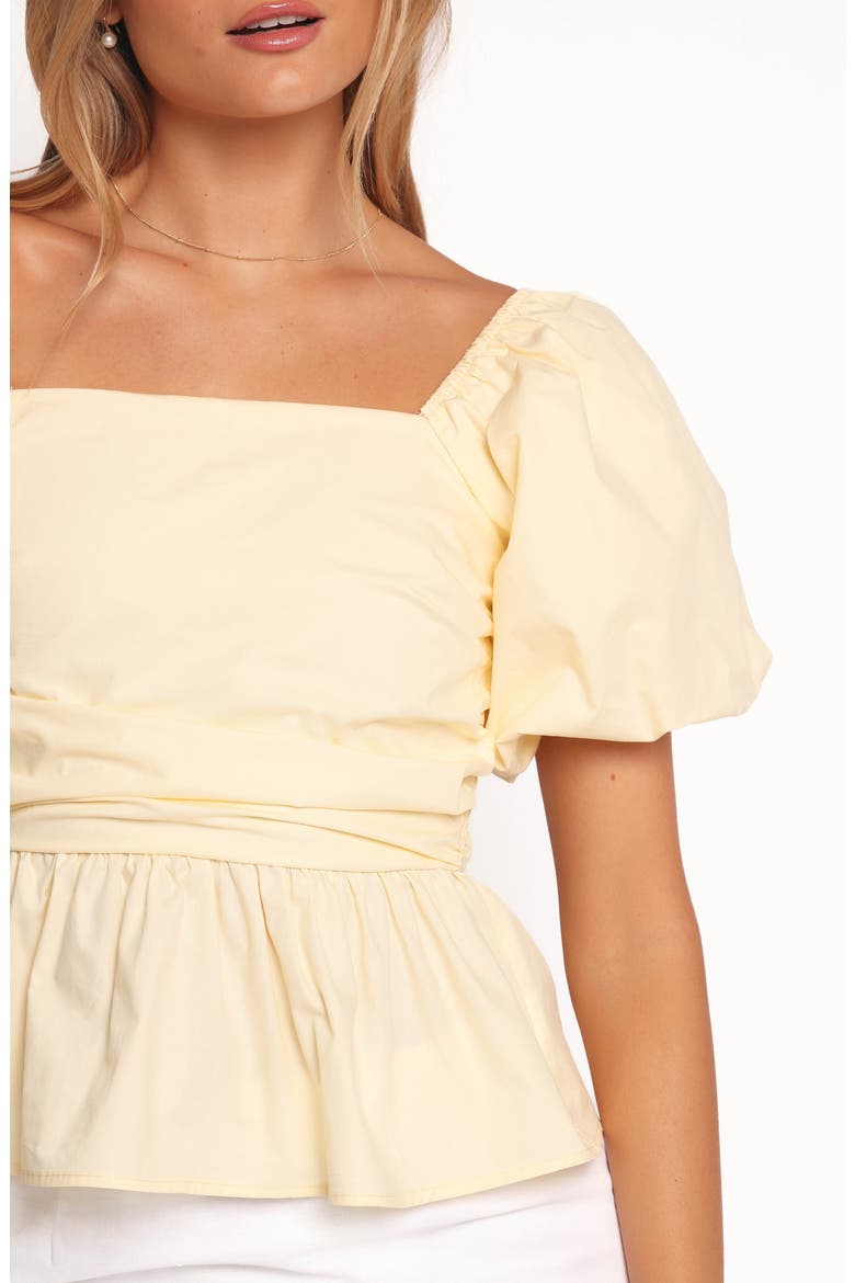 Clo Puff Sleeve Cotton Top, Alternate, color, BUTTER YELLOW