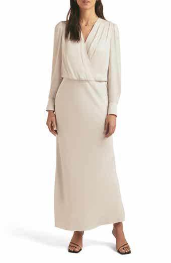 Favorite Daughter The Nita Long Sleeve Satin Maxi Dress