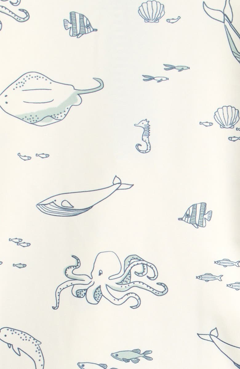 Pehr Kids' Two-Piece Long Sleeve Rashguard & Trunks Swimsuit Set, Alternate, color, Life Aquatic