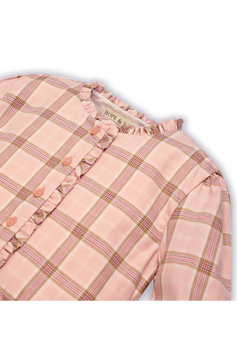 Hope & Henry Girls' Organic Tiered Ruffle Neck Dress, Toddler, Alternate, color, Fall Rose Plaid