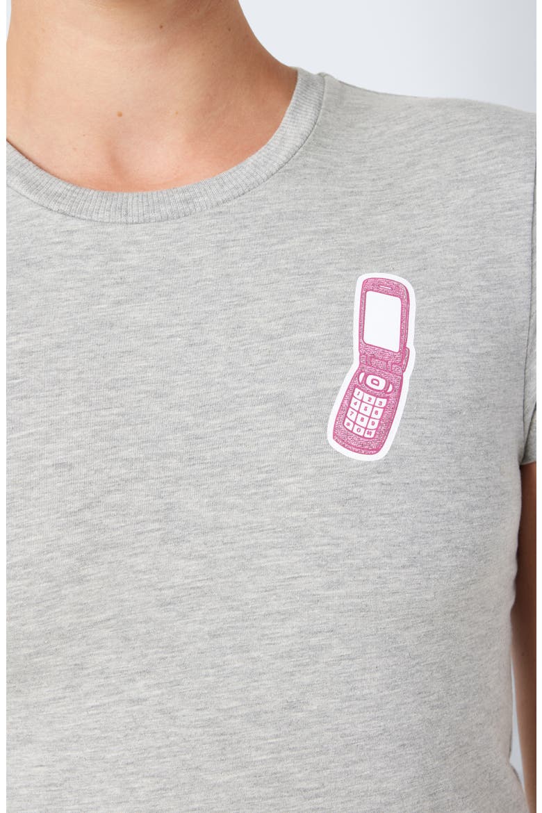 Kerry Molly Flip Phone Graphic Cotton Blend T-Shirt, Alternate, color, LIGHT GREY MELANGE P