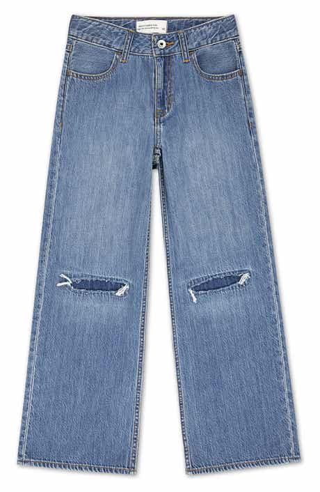 abercrombie kids Kids' Ripped High Waist Wide Leg Jeans