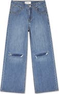 abercrombie kids Kids' Ripped High Waist Wide Leg Jeans