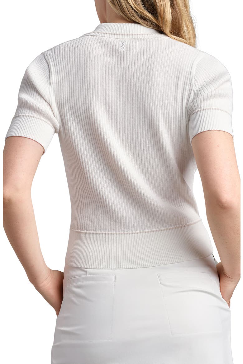 Birdie Rib Polo Sweater, Alternate, color, SNOW WHITE