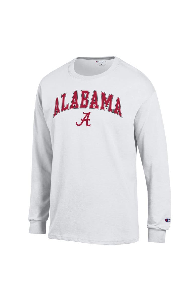 Champion Men's Champion White Alabama Crimson Tide Arch Over Logo Long Sleeve T-Shirt, Alternate, color, White