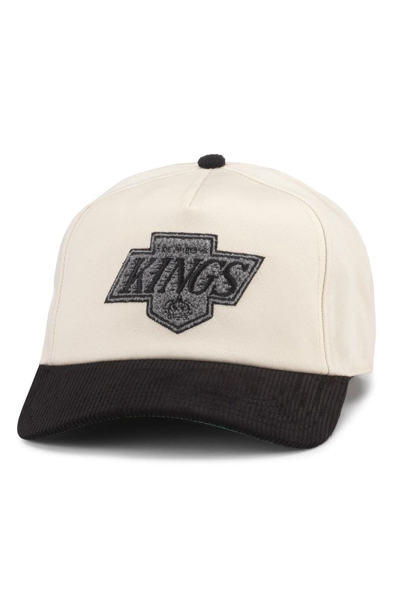 American Needle Men's American Needle White/Black Los Angeles Kings Burnett Adjustable Hat, Main, color, 