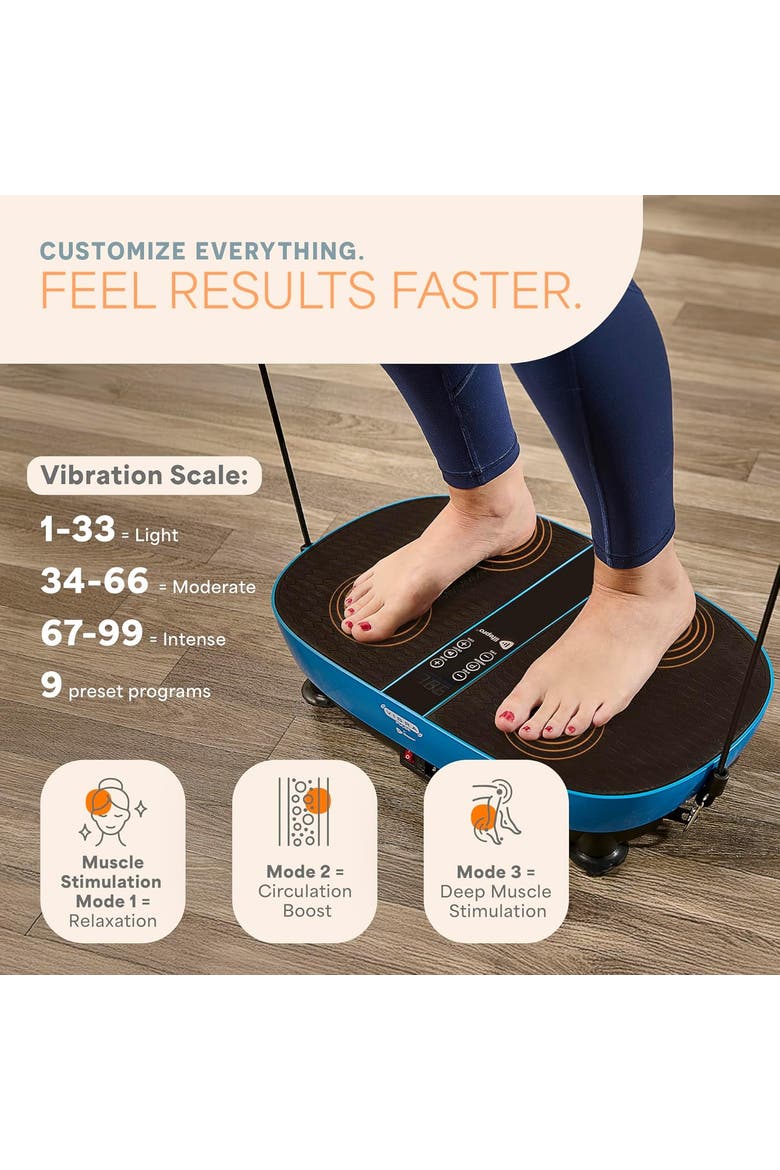 VibraPulse Vibration Plate Exercise Machine with EMS Pad for Lymphatic Drainage & Toning, Alternate, color, with EMS Pad