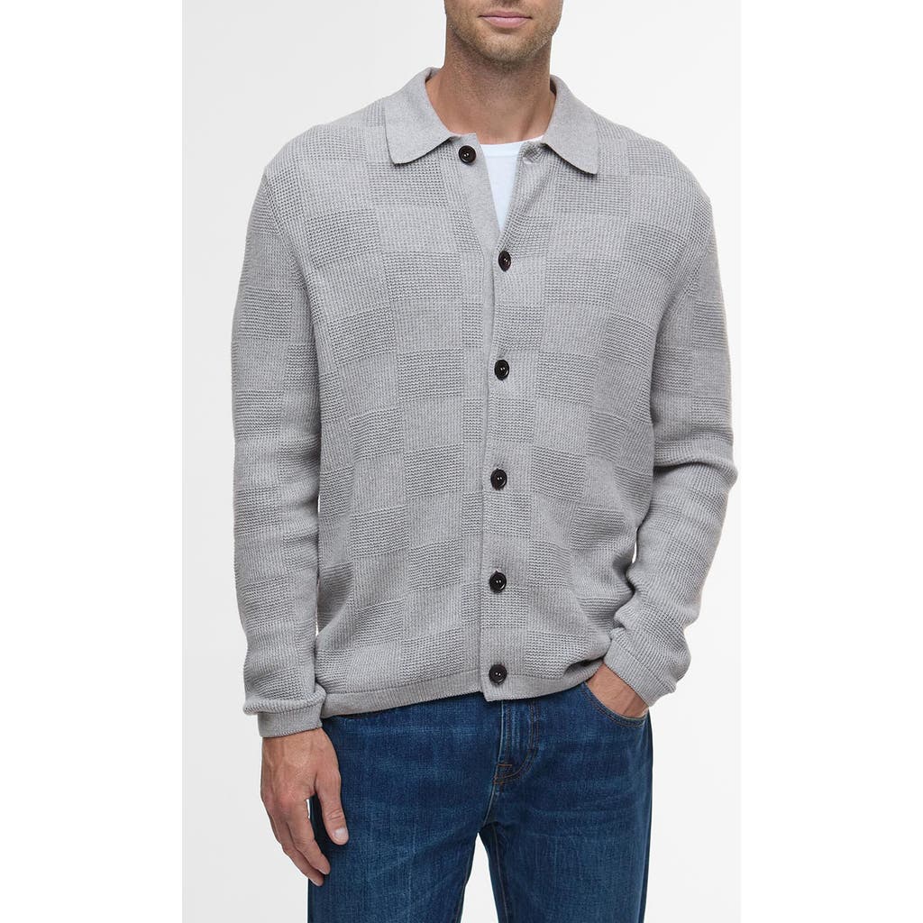 Barbour Falton Check Cardigan In Gray
