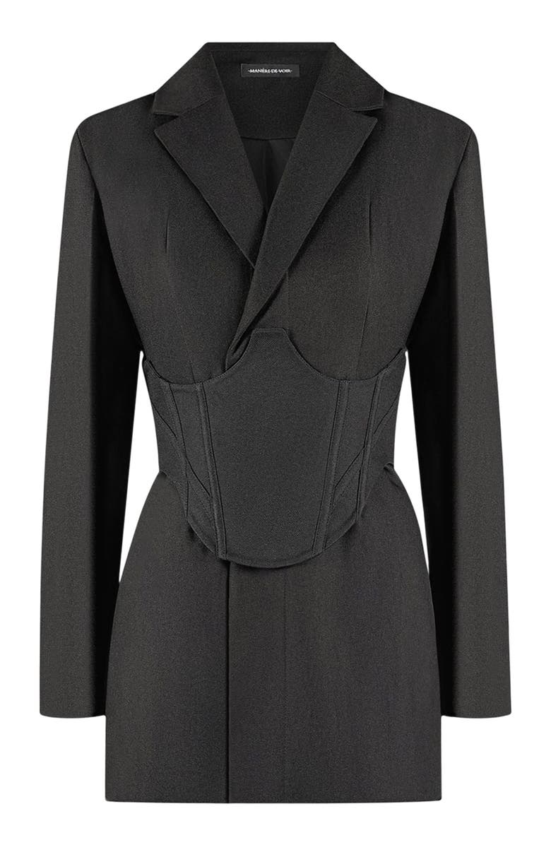 Manière De Voir Tailored Blazer Dress with Reversible Corset, Alternate, color,