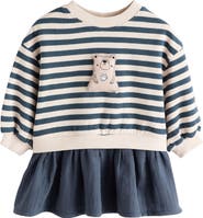 NEXT Kids' Stripe Colorblock Long Sleeve Sweatshirt Dress