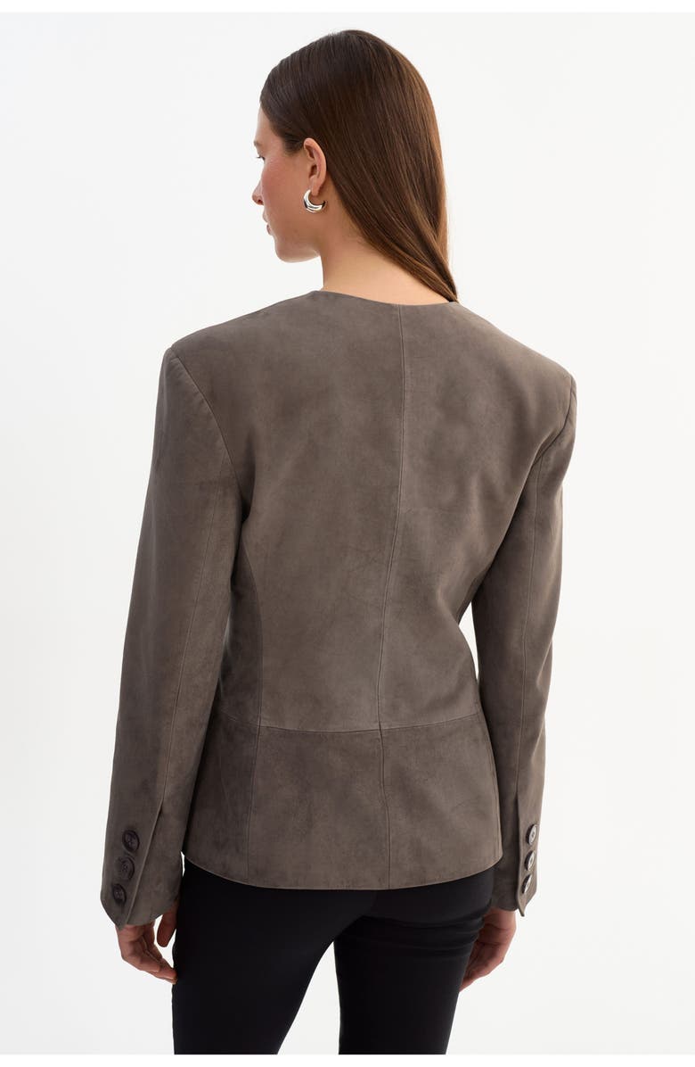 LAMARQUE Abitha | Suede Hourglass Jacket, Alternate, color, Steel Grey