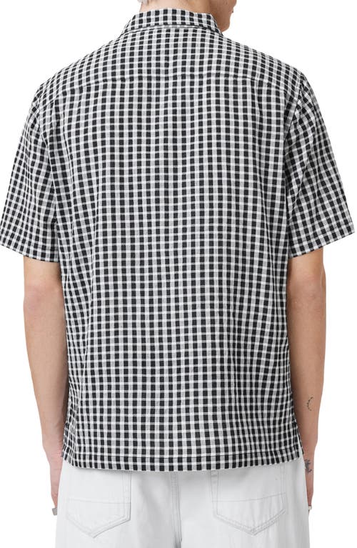 Shop Allsaints Tawney Check Short Sleeve Button-up Shirt In Black