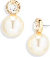 Carolina Herrera Crystal & Faux Pearl Earrings