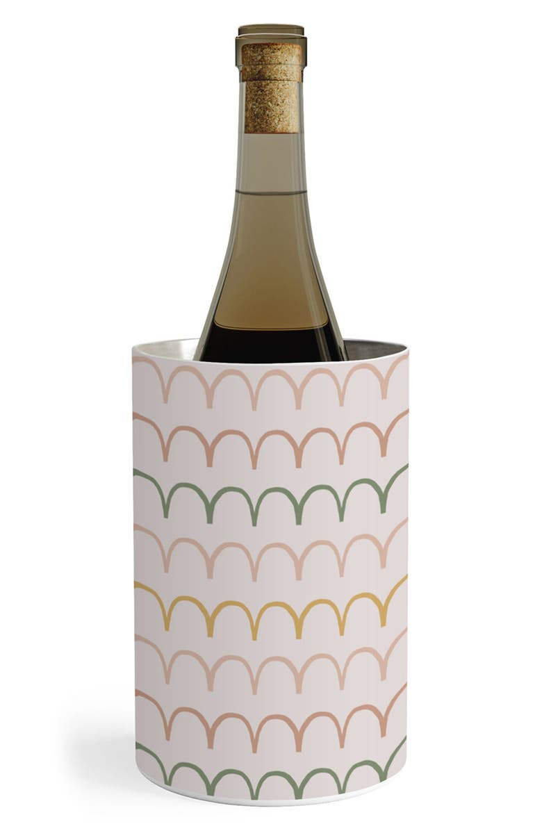 Deny Designs Abstract Waves Stainless Steel Wine Chiller, Main, color, Green