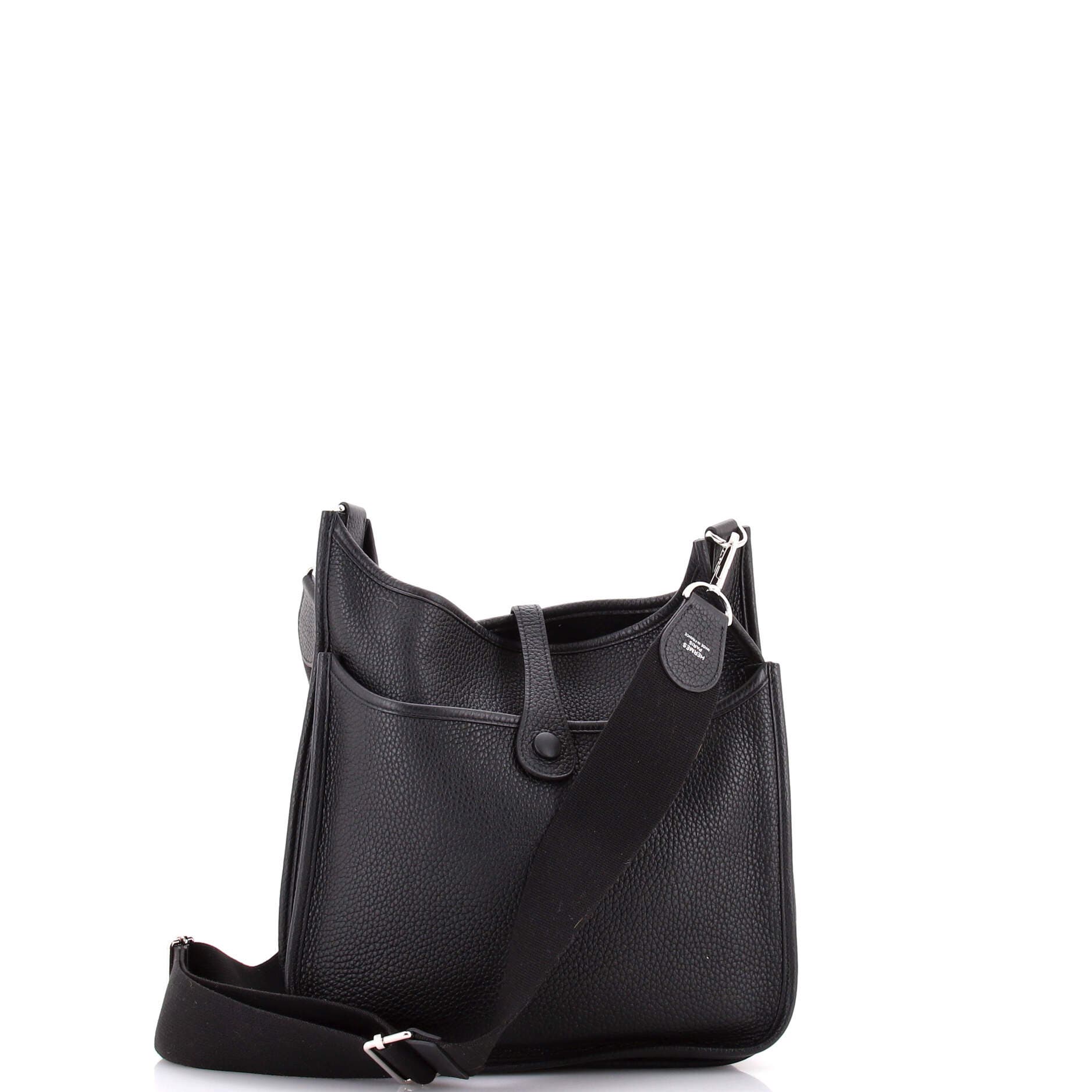 Pre-Owned Hermes Evelyne Bag Gen III Clemence PM, Alternate, color, Noir