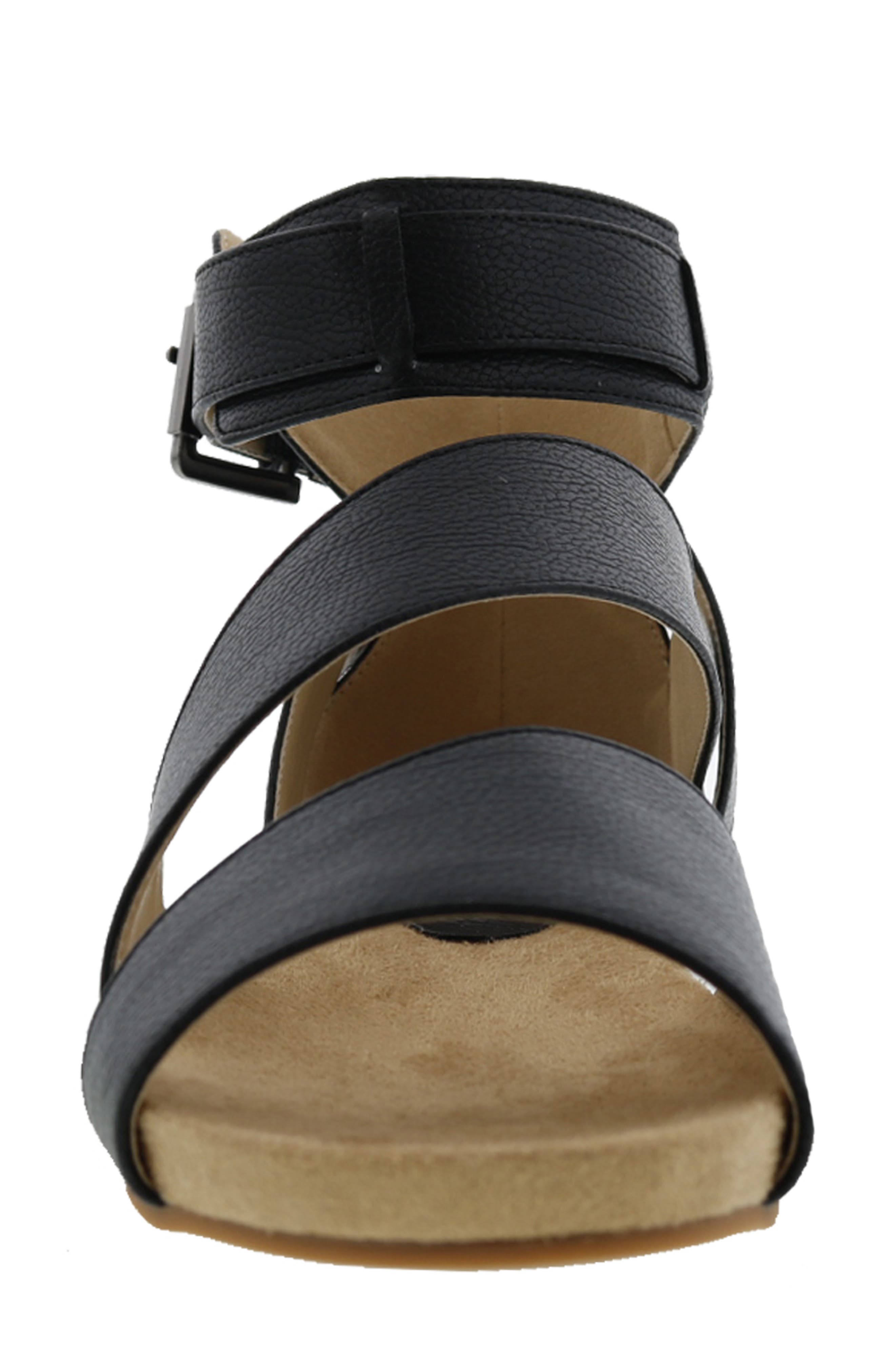 Nambi Ankle Strap Flat Sandal, Alternate, color, BLACK