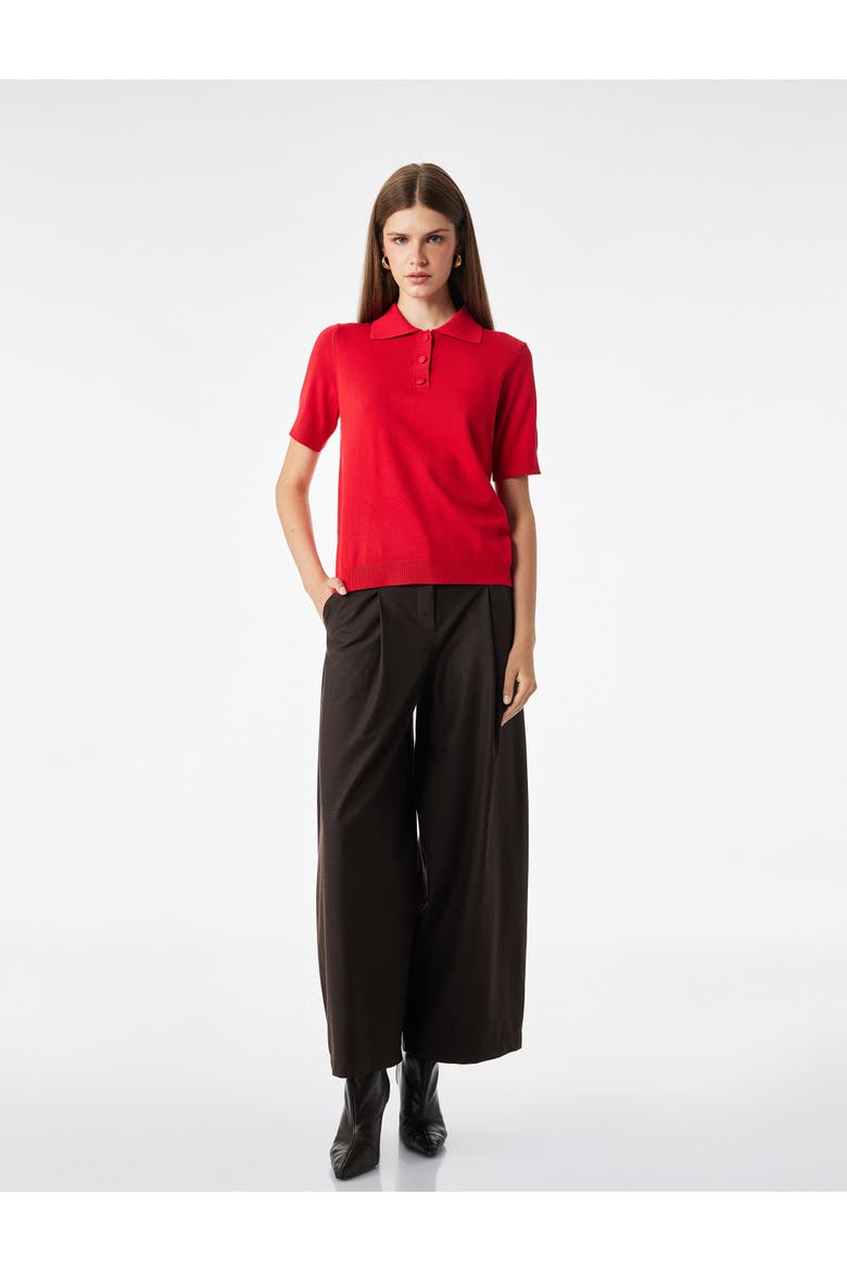 Mid Rise Wide Leg Tailored Trousers, Main, color, BROWN