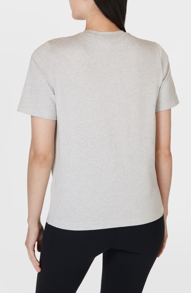 Sweaty Betty Essential Crewneck T-Shirt, Alternate, color, Light Grey Marl
