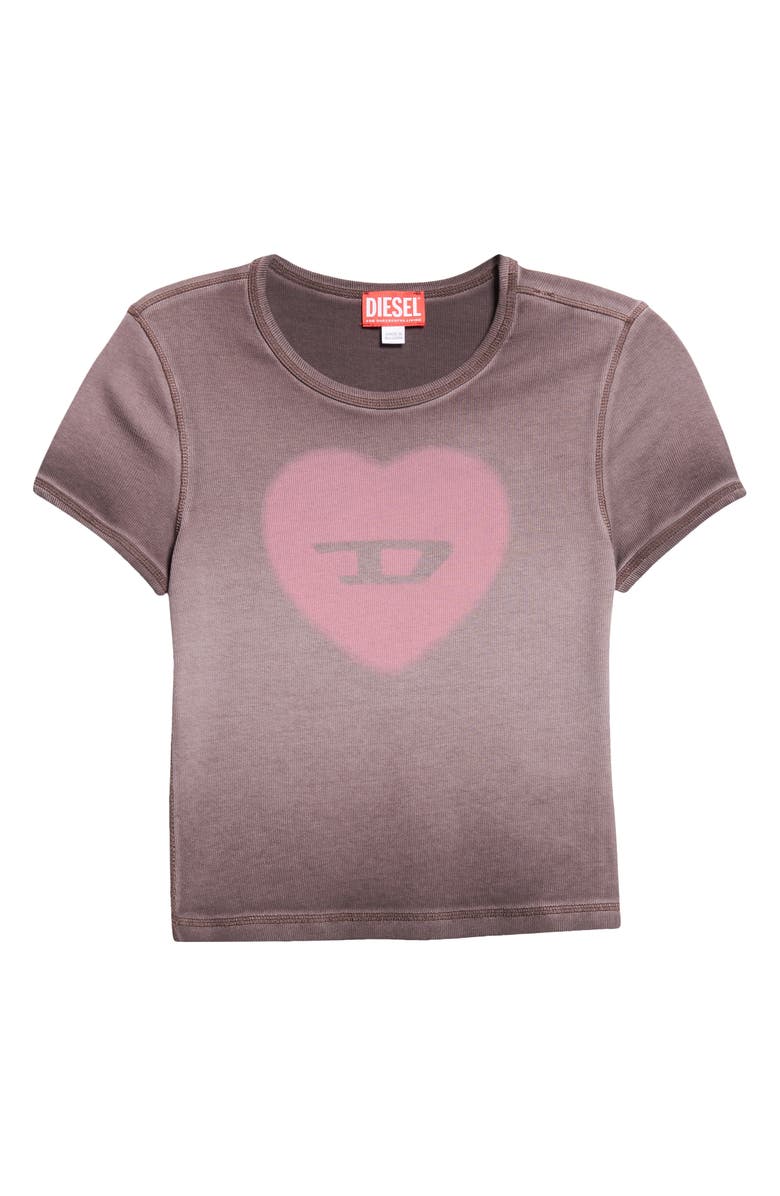 DIESEL<sup>®</sup> Heart Logo Rib Graphic T-Shirt, Alternate, color, Coffee
