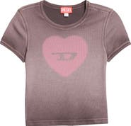 DIESEL® Heart Logo Rib Graphic T-Shirt