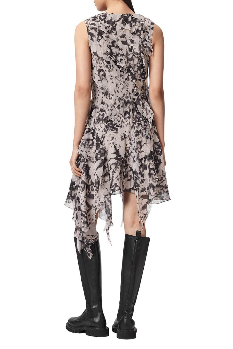 Angie Asymmetric Ruffle Dress, Alternate, color, WING CHALK WHITE