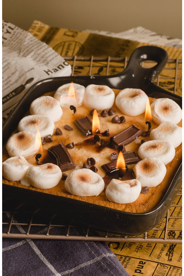 Skillet S’more Candle, Alternate, color, Light Brown / White