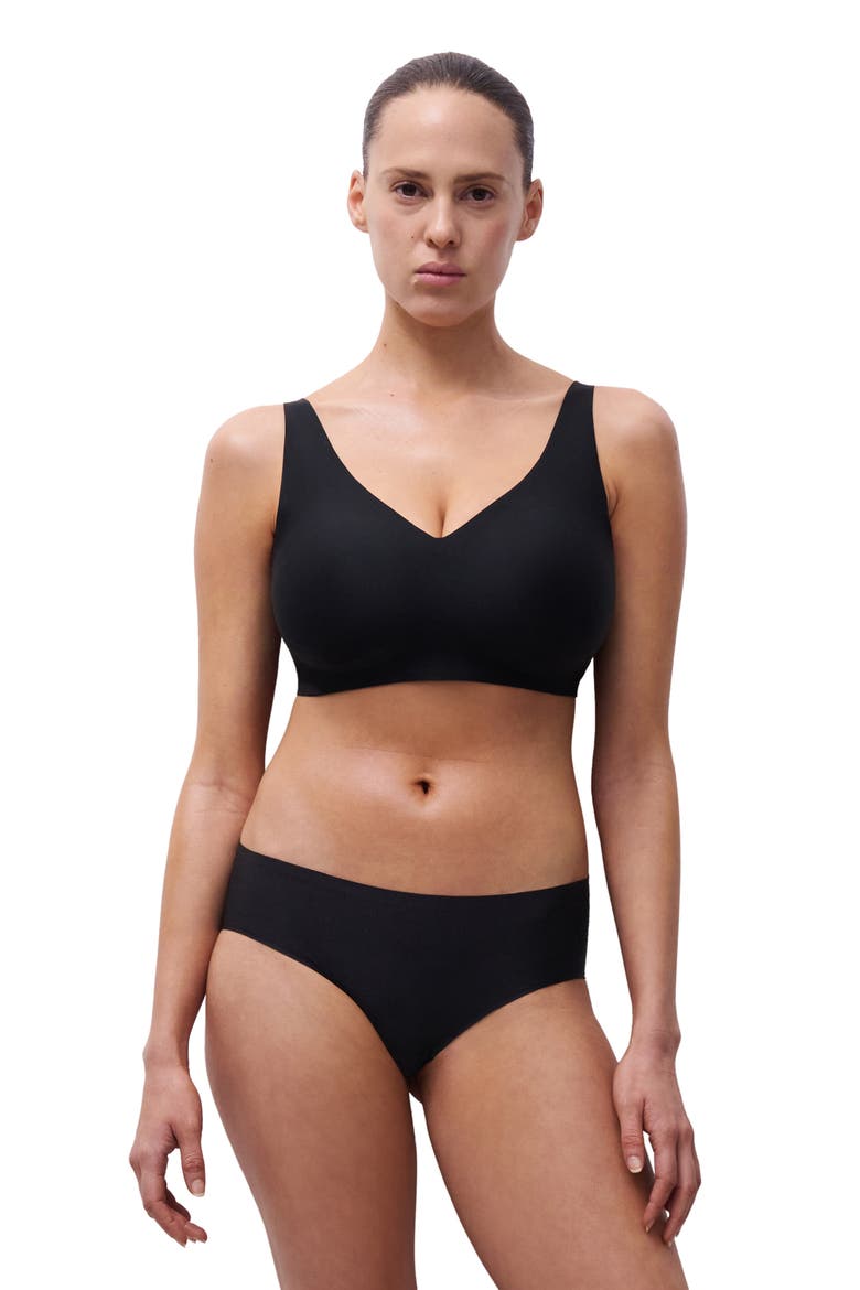 Softstretch Power V-Neck Wireless Bra, Alternate, color, BLACK