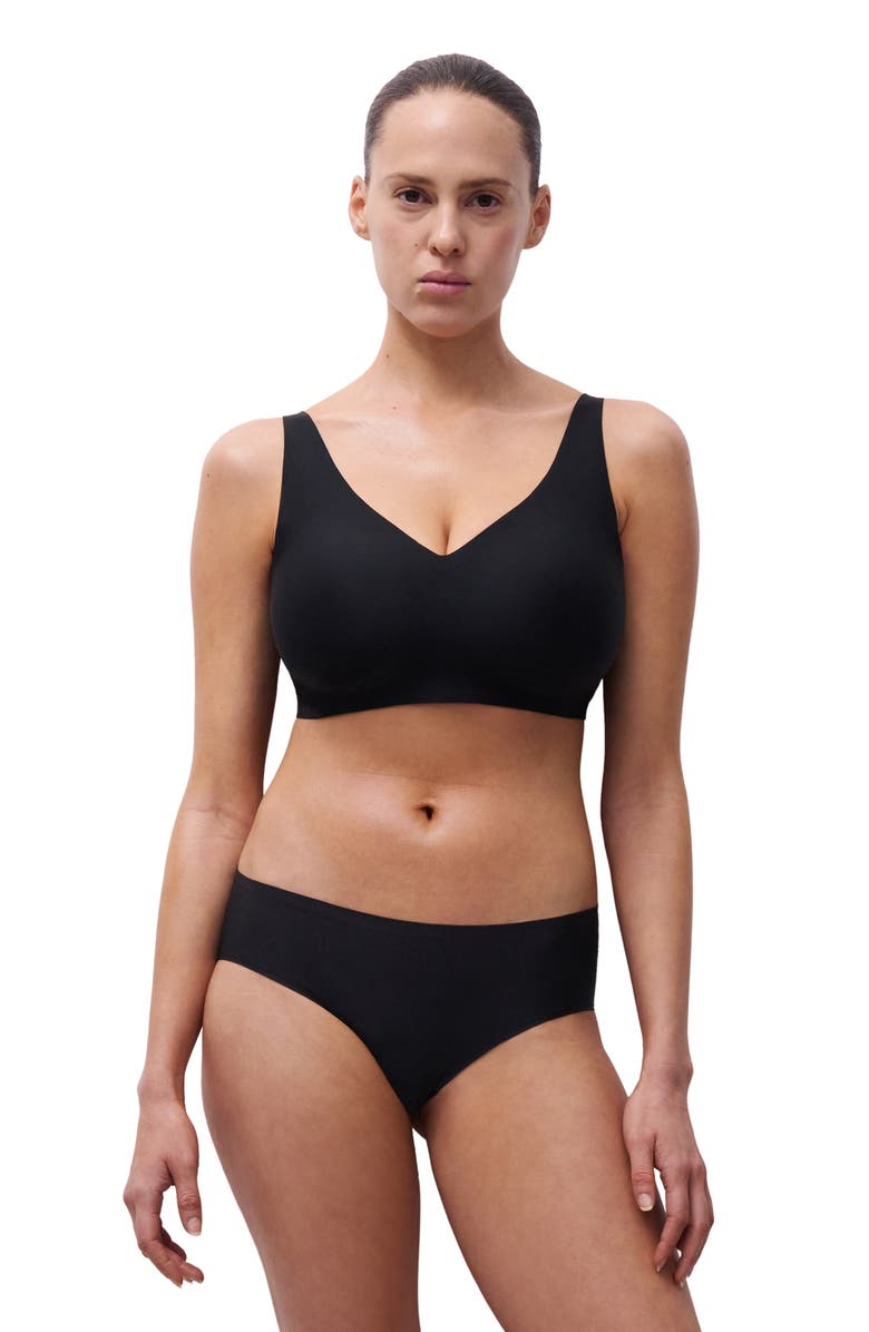 Chantelle Lingerie Softstretch Power V-Neck Wireless Bra, Alternate, color, Black