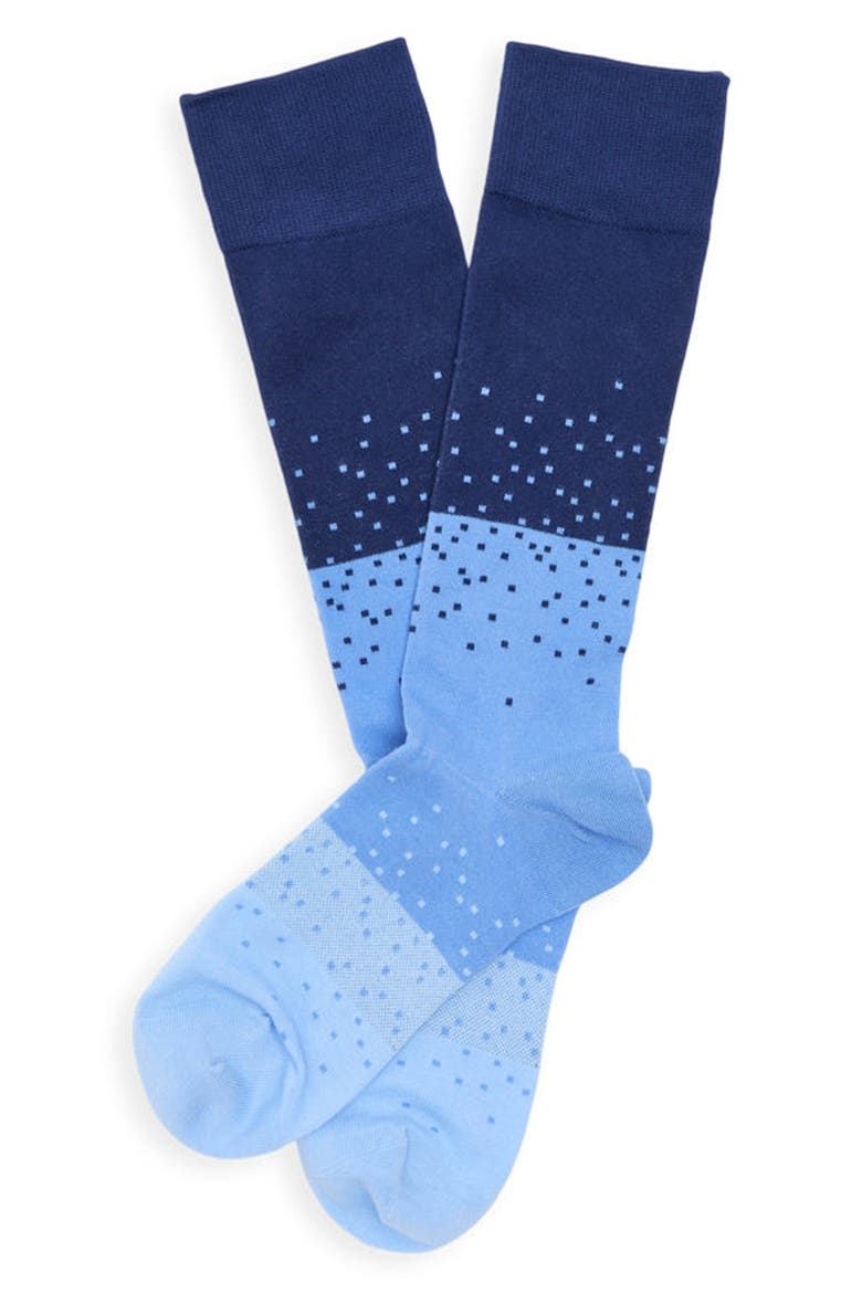 Ombre Dots Dress Socks, Alternate, color, NAVY / POWDER