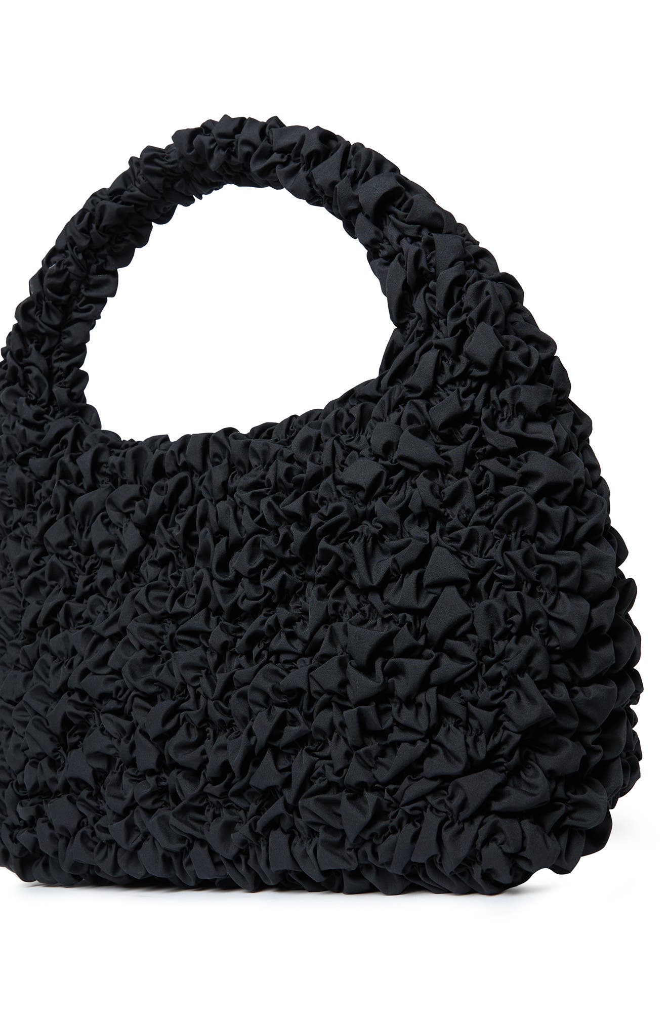 Loeffler Randall Smocked Hobo Bag, Alternate, color, Black